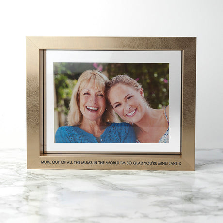 Personalised Metallic Gold Photo Frame Contemporary - Photo Frames at Gift Moments