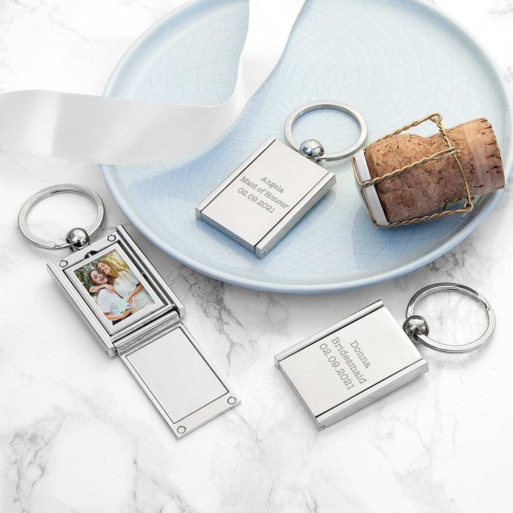 Personalised Photo Frame Keyring: 4 - Metal Keyrings By Gift Moments