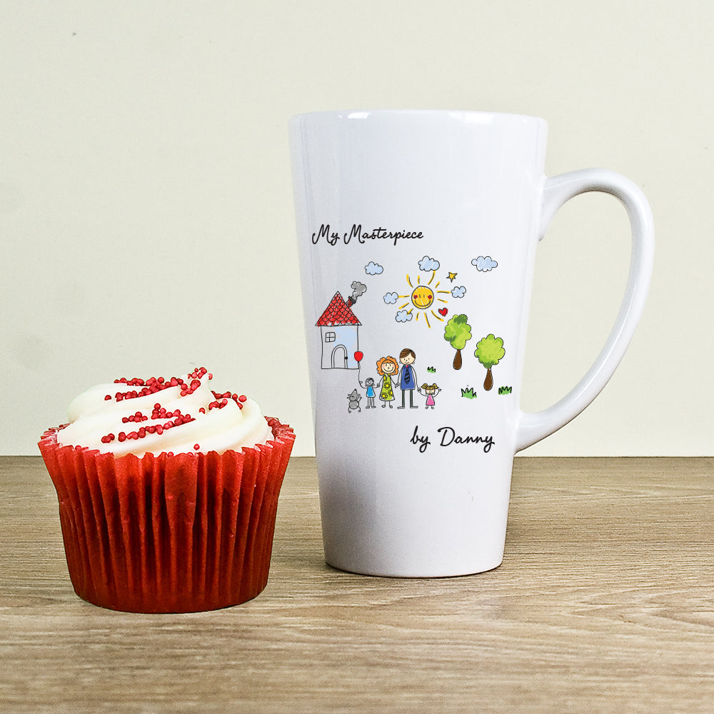 Personalised Child’s Artwork Latte Mug: 1 - Latte Mugs By Gift Moments