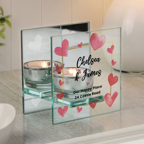 Personalised Mirrored Glass Tealight Holder: 3 - Candle Holders By Gift Moments