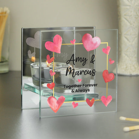 Personalised Mirrored Glass Tealight Holder: 4 - Candle Holders By Gift Moments