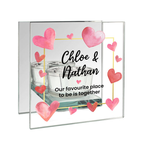 Personalised Mirrored Glass Tealight Holder: 5 - Candle Holders By Gift Moments