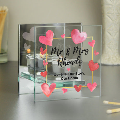 Personalised Mirrored Glass Tealight Holder: 2 - Candle Holders By Gift Moments