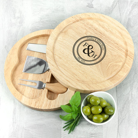 Personalised Monogram Cheese Board Set: 3 - Cheese Boards By Gift Moments