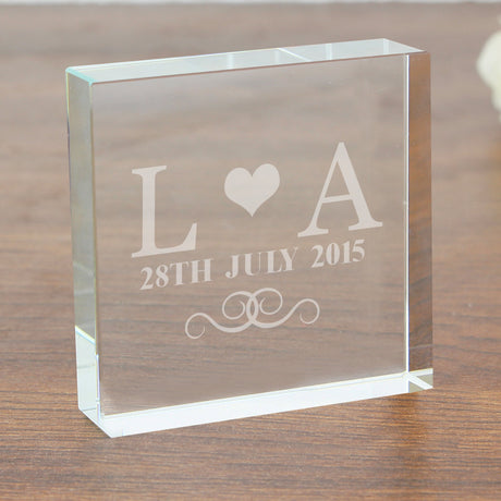 Personalised Monogram Crystal Token Gift: 2 - Crystal Tokens By Gift Moments