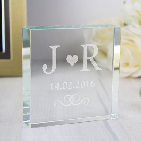 Personalised Monogram Crystal Token Gift: 3 - Crystal Tokens By Gift Moments