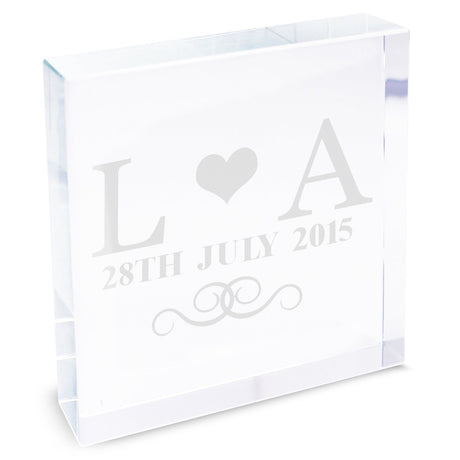 Personalised Monogram Crystal Token Gift: 4 - Crystal Tokens By Gift Moments