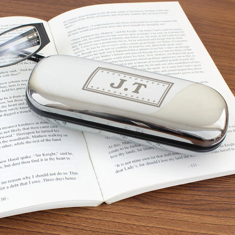 Personalised Monogrammed Chrome Glasses Case: 1 - Glasses Cases By Gift Moments