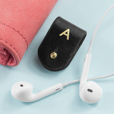 Monogrammed Leather Earphones Holder: 8 - Tech Accessories By Gift Moments