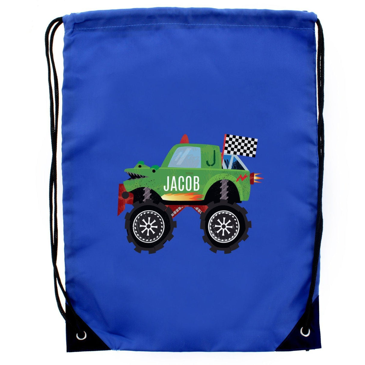 Monster Truck Personalised Blue Kit Bag: 3 - Kids Bags By Gift Moments