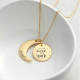 Personalised Moon & Back Necklace Default Title - Jewellery at Gift Moments