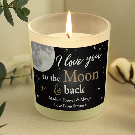 Personalised Moon & Back Scented Candle: 2 - Candles By Gift Moments