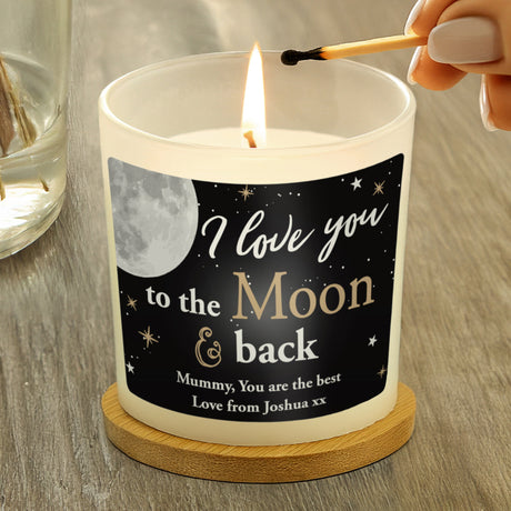 Personalised Moon & Back Scented Candle: 3 - Candles By Gift Moments