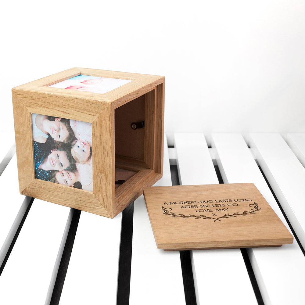 Personalised Mother’s Love Oak Photo Cube: 5 - Photo Cubes By Gift Moments