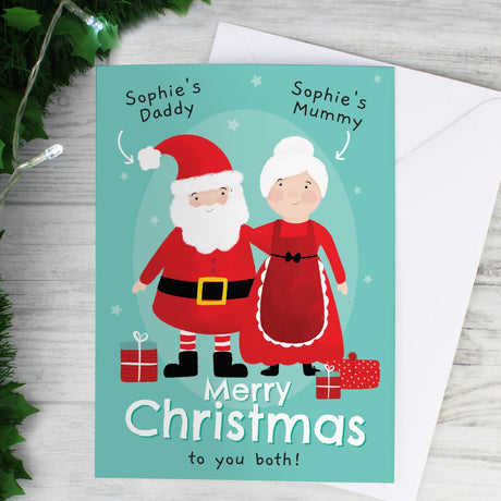 Personalised Mr & Mrs Claus Christmas Card: 3 - Greeting Cards By Gift Moments