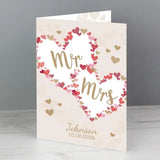 Personalised Mr & Mrs Hearts Wedding Card: 2 - Greeting Cards By Gift Moments