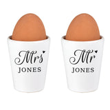 Personalised Mr & Mrs Egg Cups: 3 - Egg Cups By Gift Moments