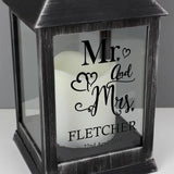 Personalised Mr and Mrs Lantern: 2 - LED Lighting By Gift Moments