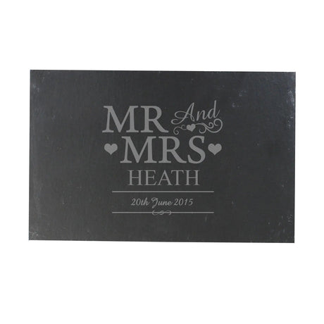 Personalised Mr & Mrs Slate Placemat: 4 - Placemats By Gift Moments