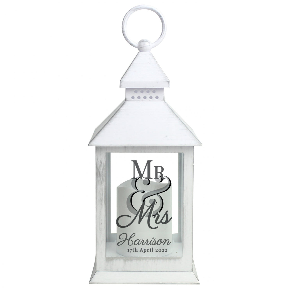 Personalised Mr & Mrs Lantern: 4 - LED Lighting By Gift Moments