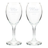 Personalised Mr & Mrs Wine Glasses Set: 4 - Wine Glasses By Gift Moments