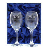 Personalised Mr & Mrs Wine Glasses Set: 6 - Wine Glasses By Gift Moments