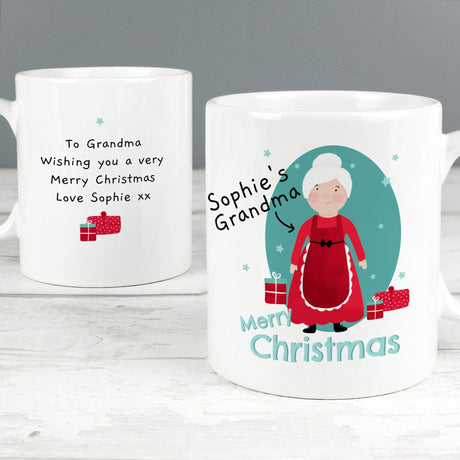 Personalised Mrs Claus Ceramic Christmas Mug: 1 - Mugs By Gift Moments