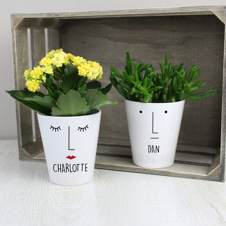 Personalised Mrs Face Ceramic Plant Pot: 3 - Pots & Planters By Gift Moments