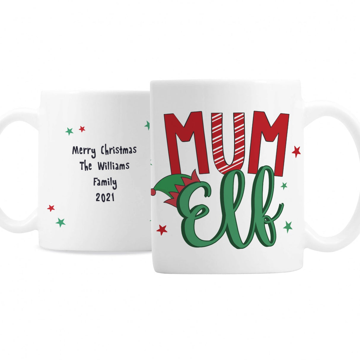 Mum Elf Personalised Ceramic Mug: 3 - Mugs By Gift Moments