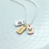 Personalised Butterfly Mini Tag Necklace: 1 - Necklaces By Gift Moments