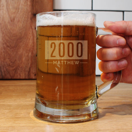 Personalised Name & Date Pint Tankard: 2 - Tankards By Gift Moments