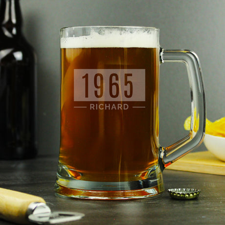 Personalised Name & Date Pint Tankard: 1 - Tankards By Gift Moments