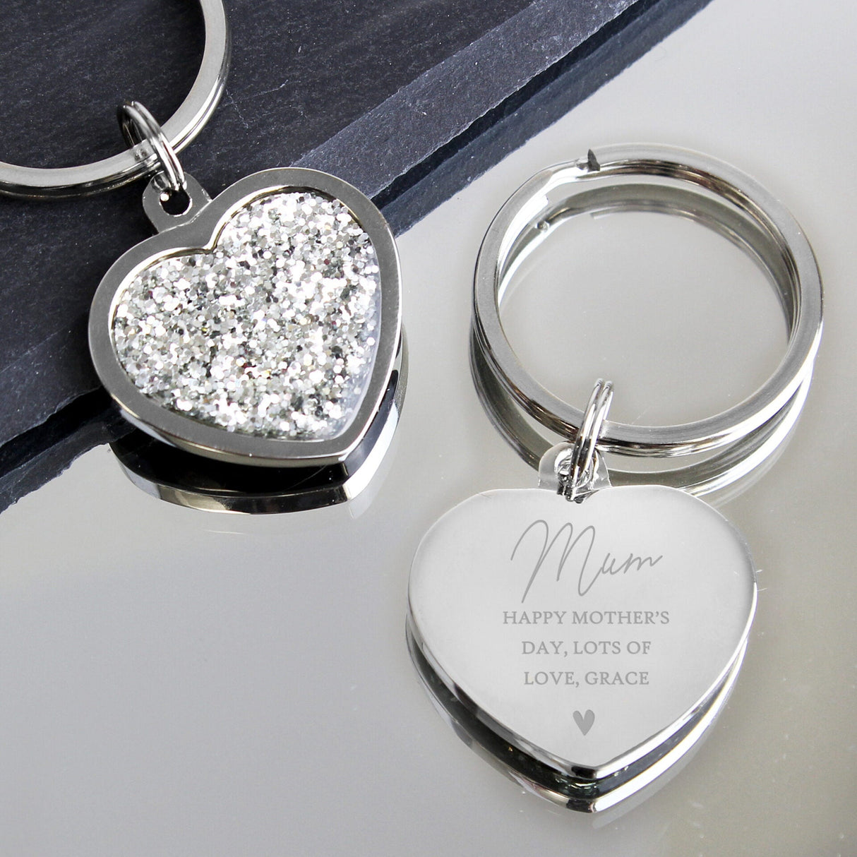 Personalised Diamante Heart Keyring: 4 - Keyrings By Gift Moments