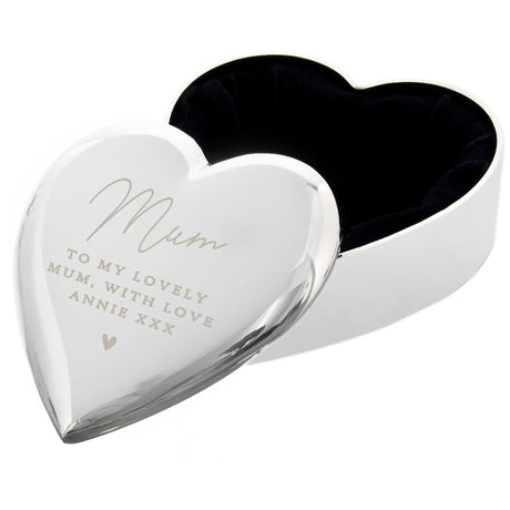 Personalised Heart Trinket Box with Message: 5 - Trinket Boxes By Gift Moments