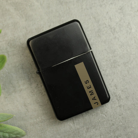 Personalised Name Only Black Lighter: 4 - Smoking Accessories By Gift Moments