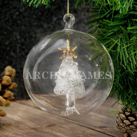 Personalised Glass Name Baubles for Christmas: 3 - Tree - Christmas Baubles By Gift Moments