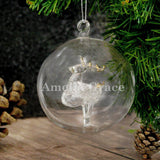 Personalised Glass Name Baubles for Christmas: 2 - Reindeer - Christmas Baubles By Gift Moments