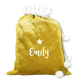 Personalised Gold Luxury Pom Pom Gift Sack: 2 - Christmas Sacks By Gift Moments