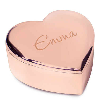 Personalised Rose Gold Heart Trinket Box: 4 - Trinket Boxes By Gift Moments