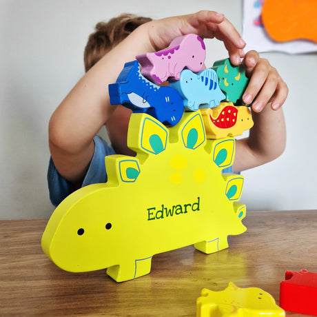 Personalised Wooden Dinosaur Stacker Toy: 6 - Toys By Gift Moments