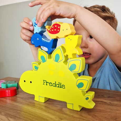 Personalised Wooden Dinosaur Stacker Toy: 2 - Toys By Gift Moments