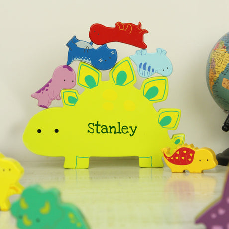 Personalised Wooden Dinosaur Stacker Toy: 9 - Toys By Gift Moments