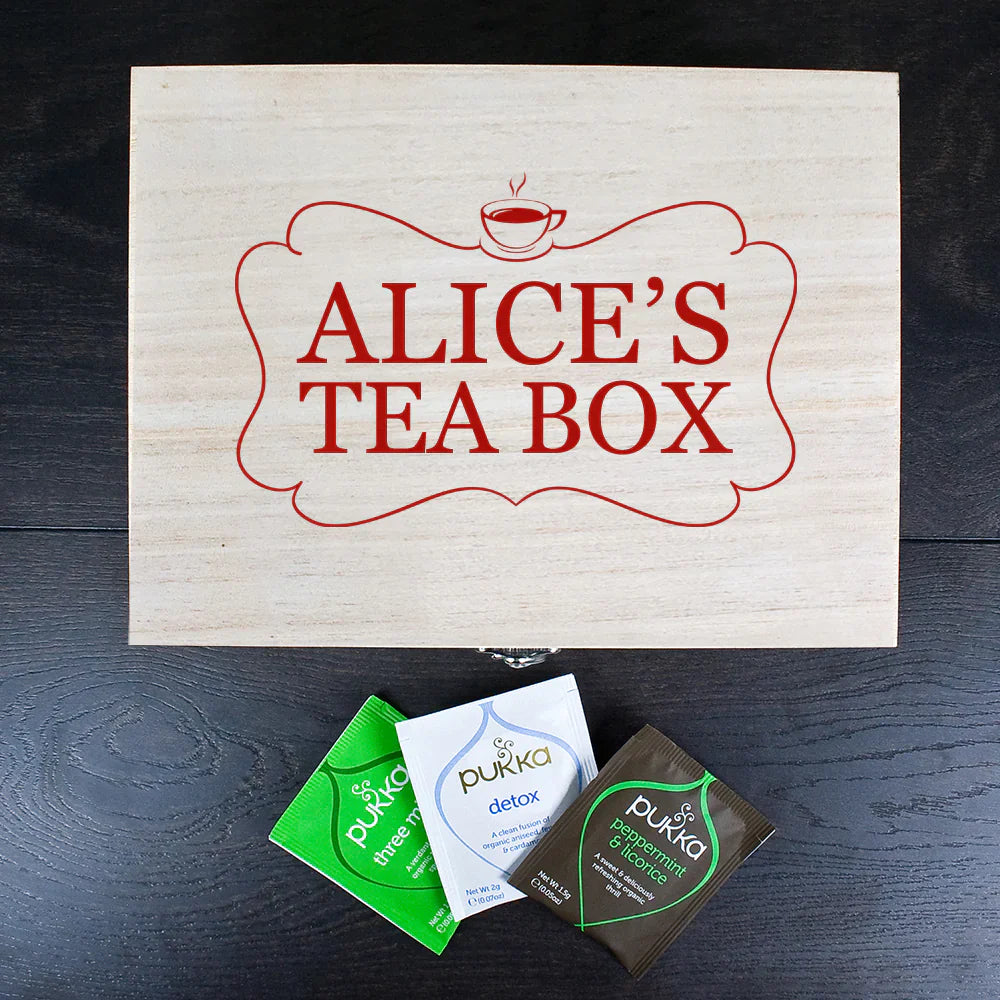 Personalised Tea Box Selection: 7 - Tea Boxes By Gift Moments