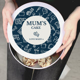 Personalised Navy Cake Tin with Custom Messages: 4 - Storage By Gift Moments