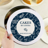 Personalised Navy Cake Tin with Custom Messages: 1 - Storage By Gift Moments