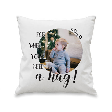 Personalised Hug Photo Upload Cushion: 3 - Cushions By Gift Moments