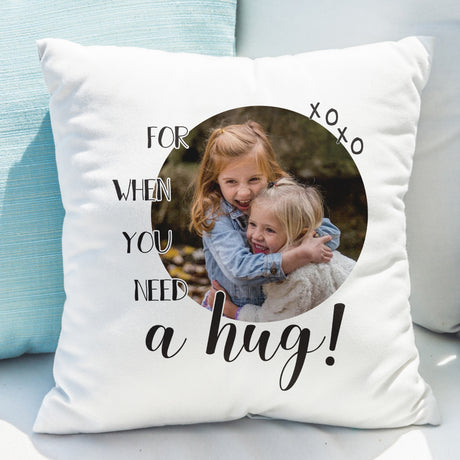 Personalised Hug Photo Upload Cushion: 1 - Cushions By Gift Moments