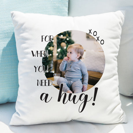 Personalised Hug Photo Upload Cushion: 2 - Cushions By Gift Moments