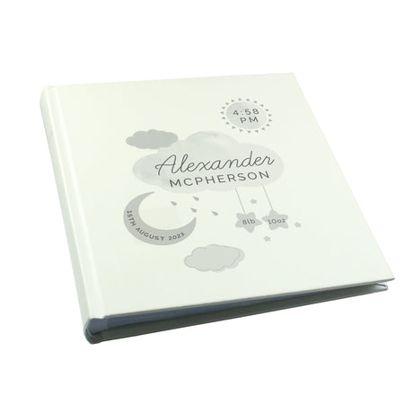 Personalised New Baby Moon & Stars Square Photo Album: 5 - Photo Albums By Gift Moments