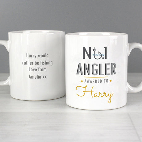 Personalised No.1 Angler Ceramic Mug: 1 - Mugs By Gift Moments